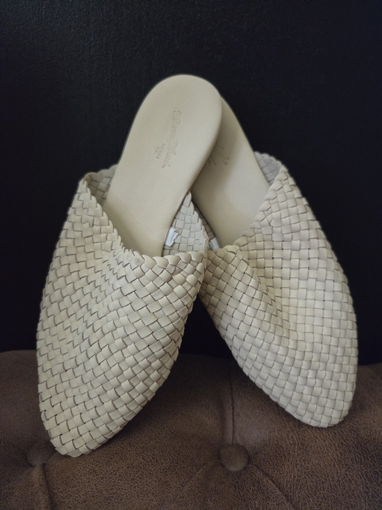 Universal Thread Shoes - Women's Universal Thread Woven Pointed Slip-On Mules - Cream